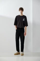Men's Tapered Jeans with Stitched Label